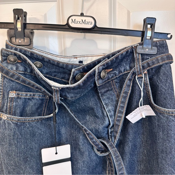 NWT Sportmax Label-cut Denim Maxi Skirt Size: Small US4 Fall/Winter/Spring - Picture 11 of 14